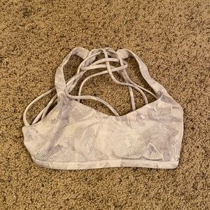 white and grey lululemon sports bra